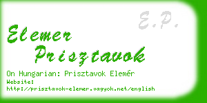 elemer prisztavok business card