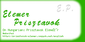 elemer prisztavok business card